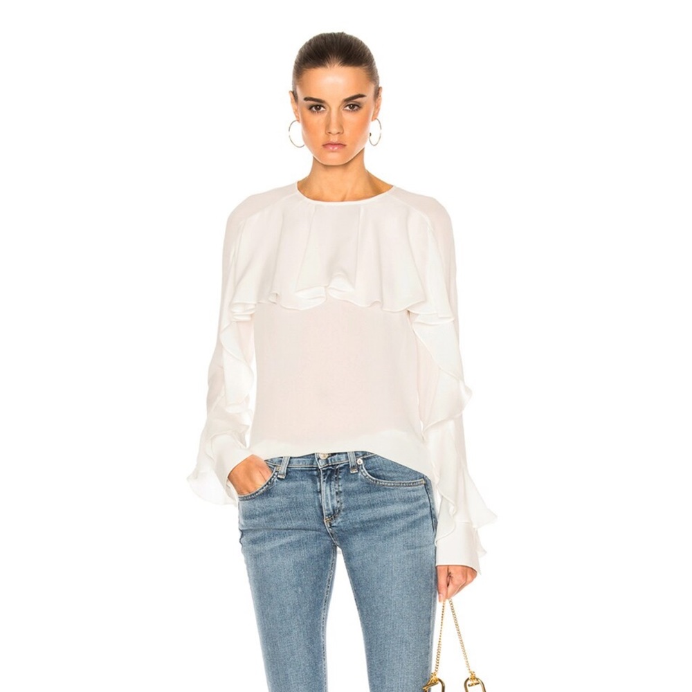 Used Veronica Beard Mia Silk Ruffle Blouse 
VERONICA BEARD
Mia Ruffle Blouse Top